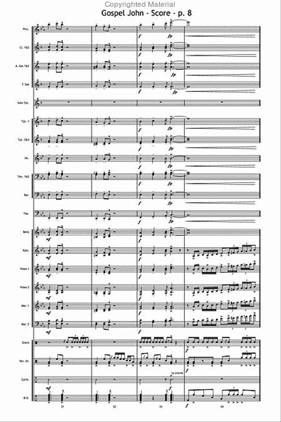 Gospel John Marching Band scores gallery preview page 9