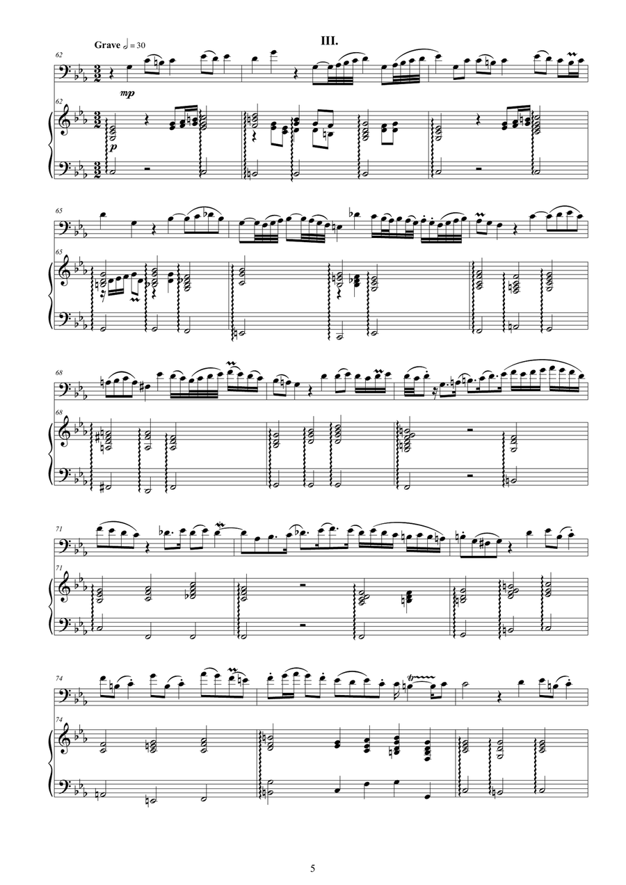 Telemann - Bassoon Sonata in E flat TWV 41EsA1 for Bassoon and Cembalo (or Piano) Bassoon scores gallery preview page 5