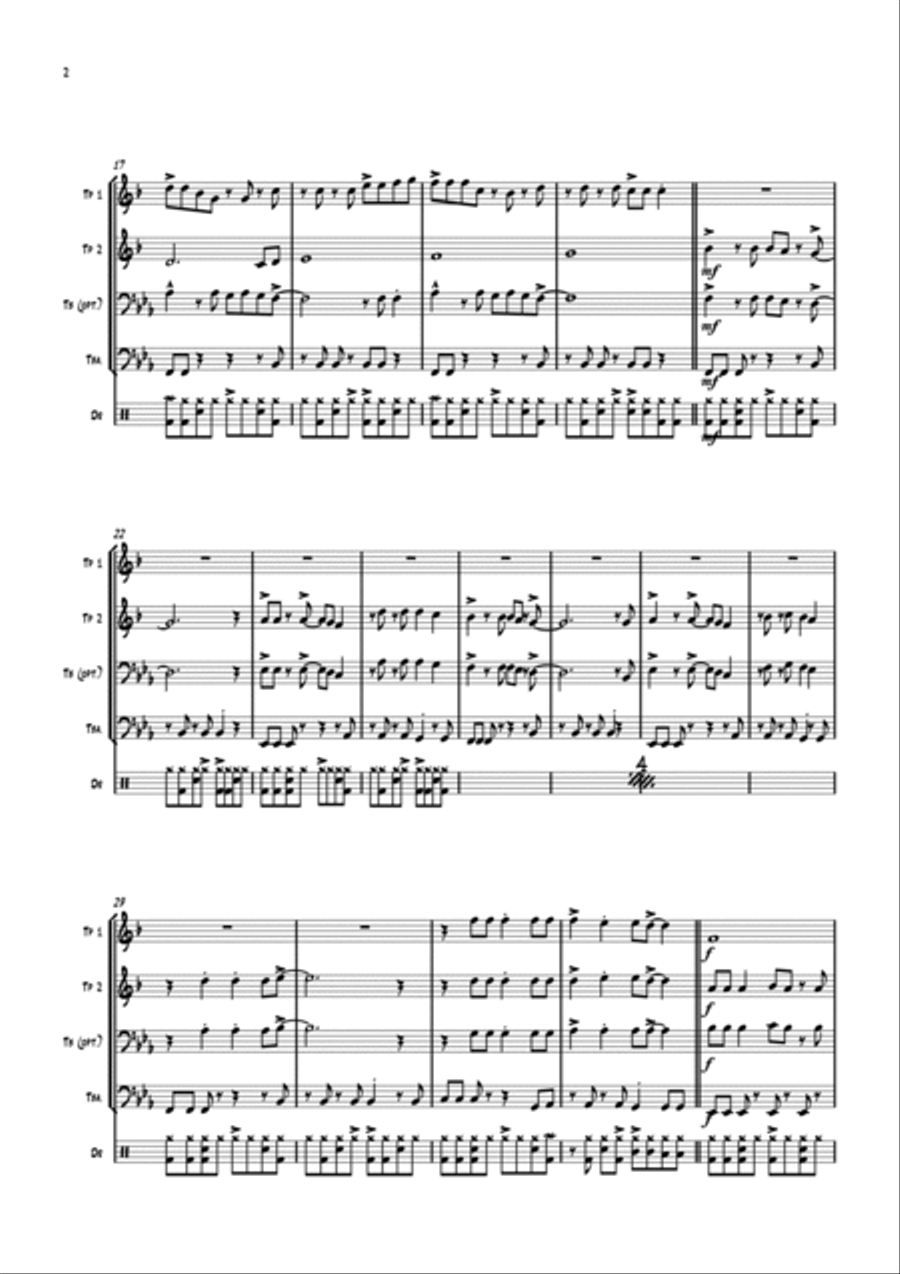 Take On Me Brass Quartet scores gallery preview page 3