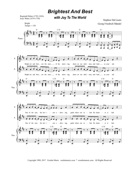 Brightest And Best (with "Joy To The World") (for SATB) image number null