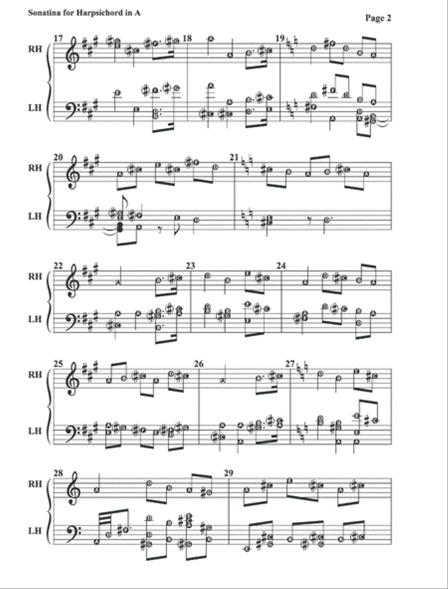 Sonatina for Harpsichord in A Major No. 1 Harpsichord scores gallery preview page 2