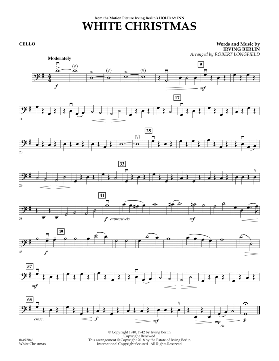 White Christmas (arr. Robert Longfield) - Cello