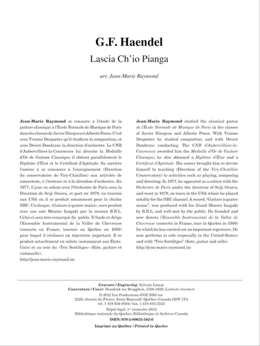 Lascia Ch’io Pianga Classical Guitar scores gallery preview page 2
