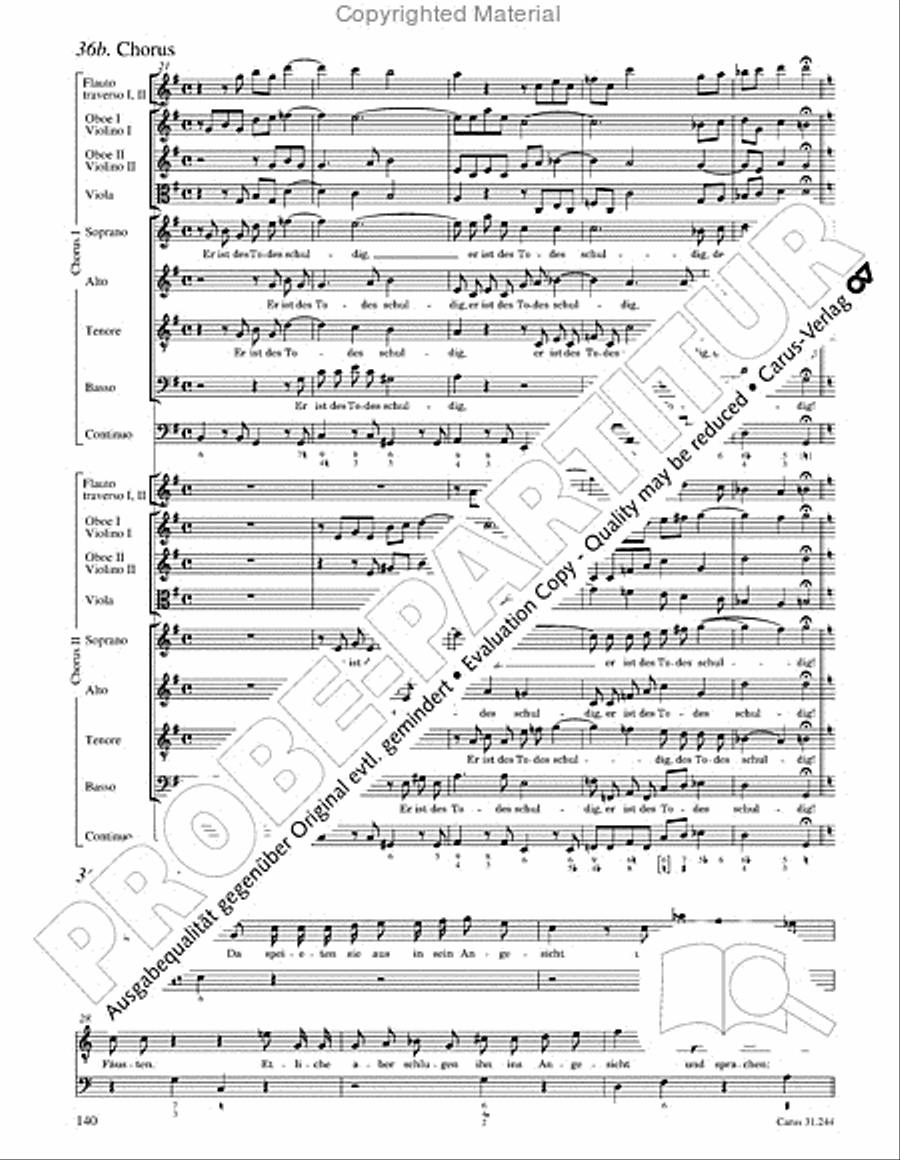 St. Matthew Passion (Matthaus-Passion) 4-Part scores gallery preview page 142