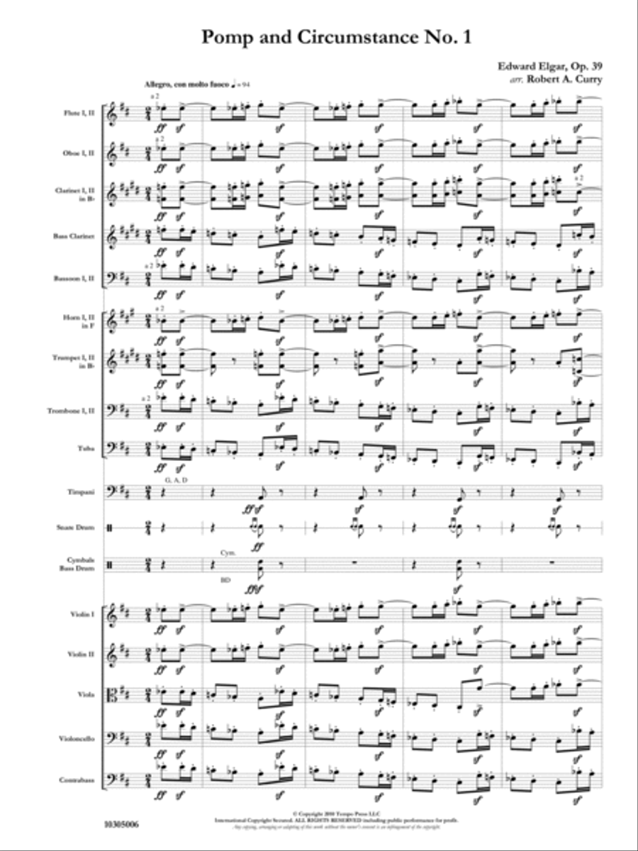 Pomp and Circumstance March No. 1 Orchestra scores gallery preview page 2