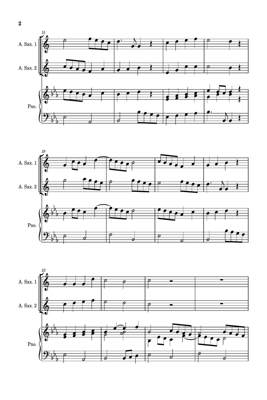 Five More Christmas Songs - two Alto Saxophones with Piano Accompaniment Woodwind Duet scores gallery preview page 3