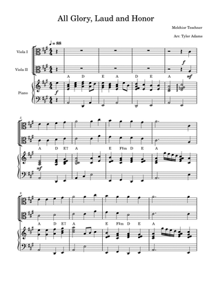 All Glory, Laud and Honor (Viola Duet and Piano)