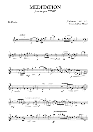 Book cover for Meditation from "Thais" for Clarinet and Piano