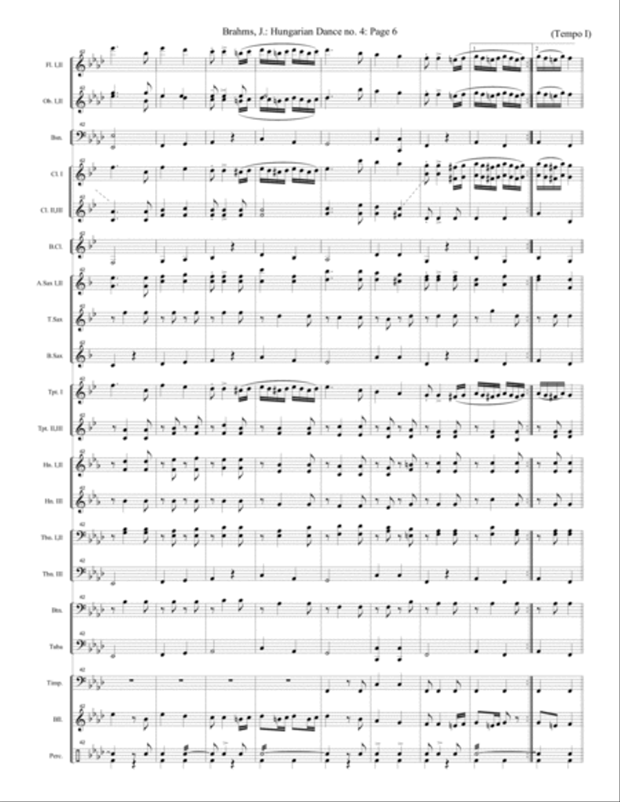 Hungarian Dance no. 4 - Score Concert Band scores gallery preview page 6