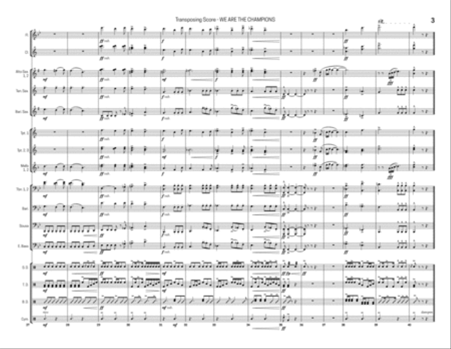 We Are The Champions Marching Band scores gallery preview page 3