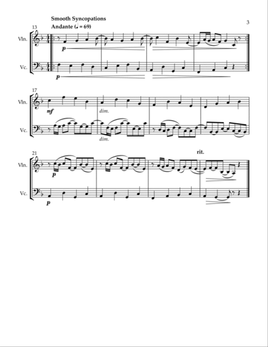 Simple Sentences and Smooth Syncopations String Duet scores gallery preview page 3