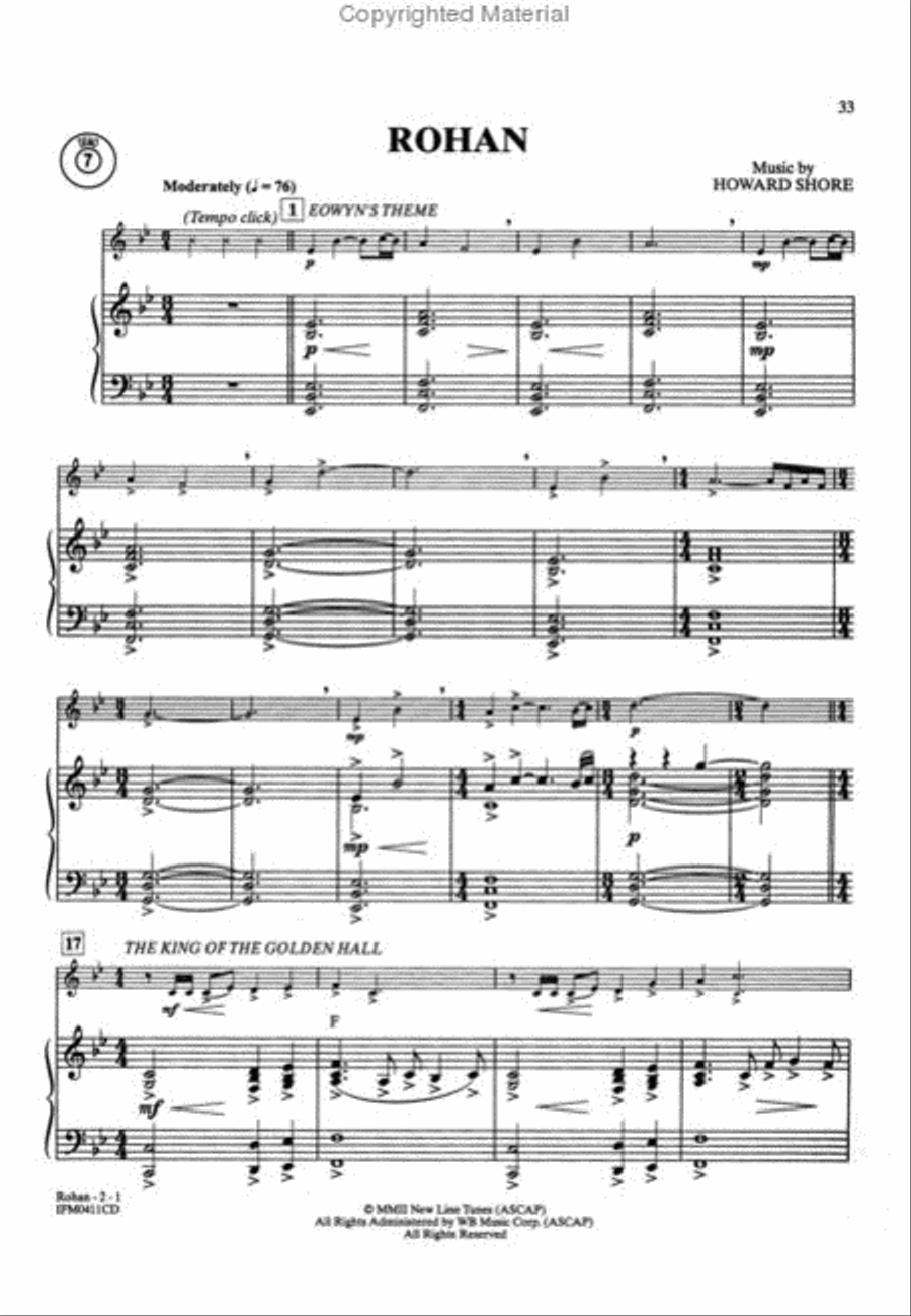 The Lord of the Rings - Instrumental Solos (Piano Accompaniment) Piano Accompaniment scores gallery preview page 6