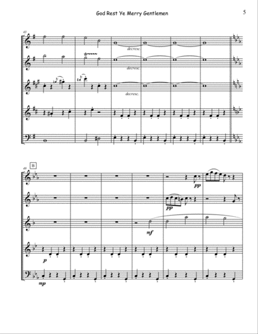 God Rest Ye Merry Gentlemen - Woodwind Quintet - 2018 Holiday Contest Entry Woodwind Quintet scores gallery preview page 5