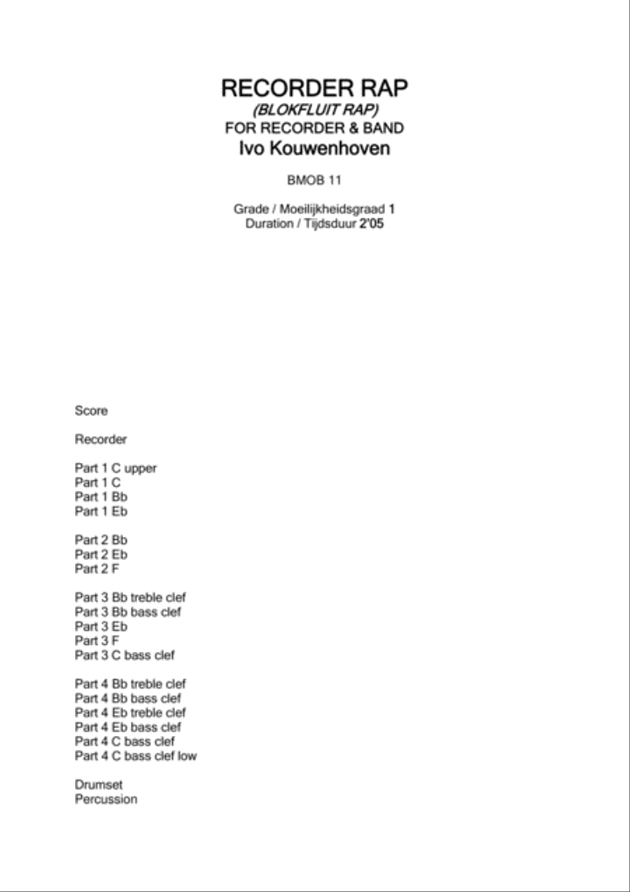 Recorder Rap Concert Band scores gallery preview page 2