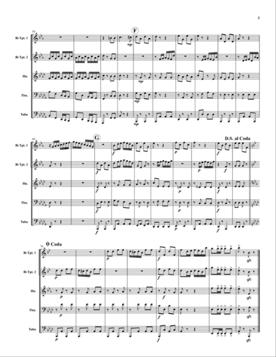 Alice Polka Brass Quintet scores gallery preview page 3