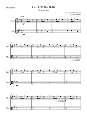 Carol Of The Bells (Christmas Song) for Violin & Viola Duo