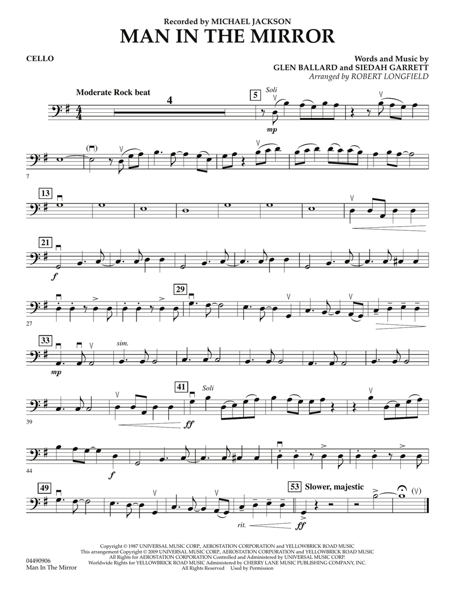 Man in the Mirror - Cello Orchestra scores gallery preview page 1