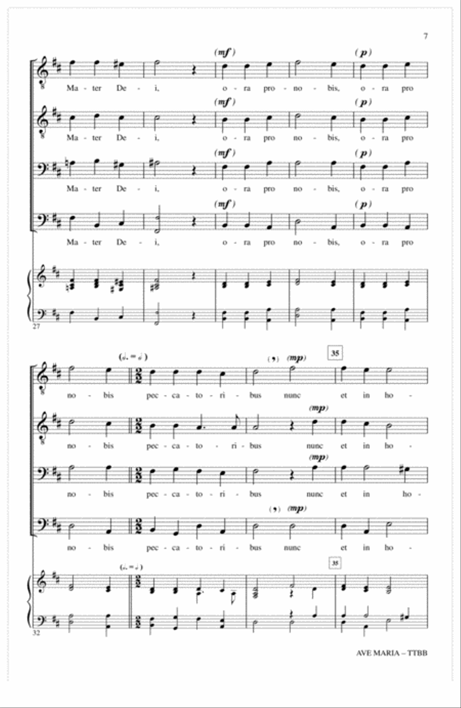 Ave Maria Ave Maria TTBB scores gallery preview page 5