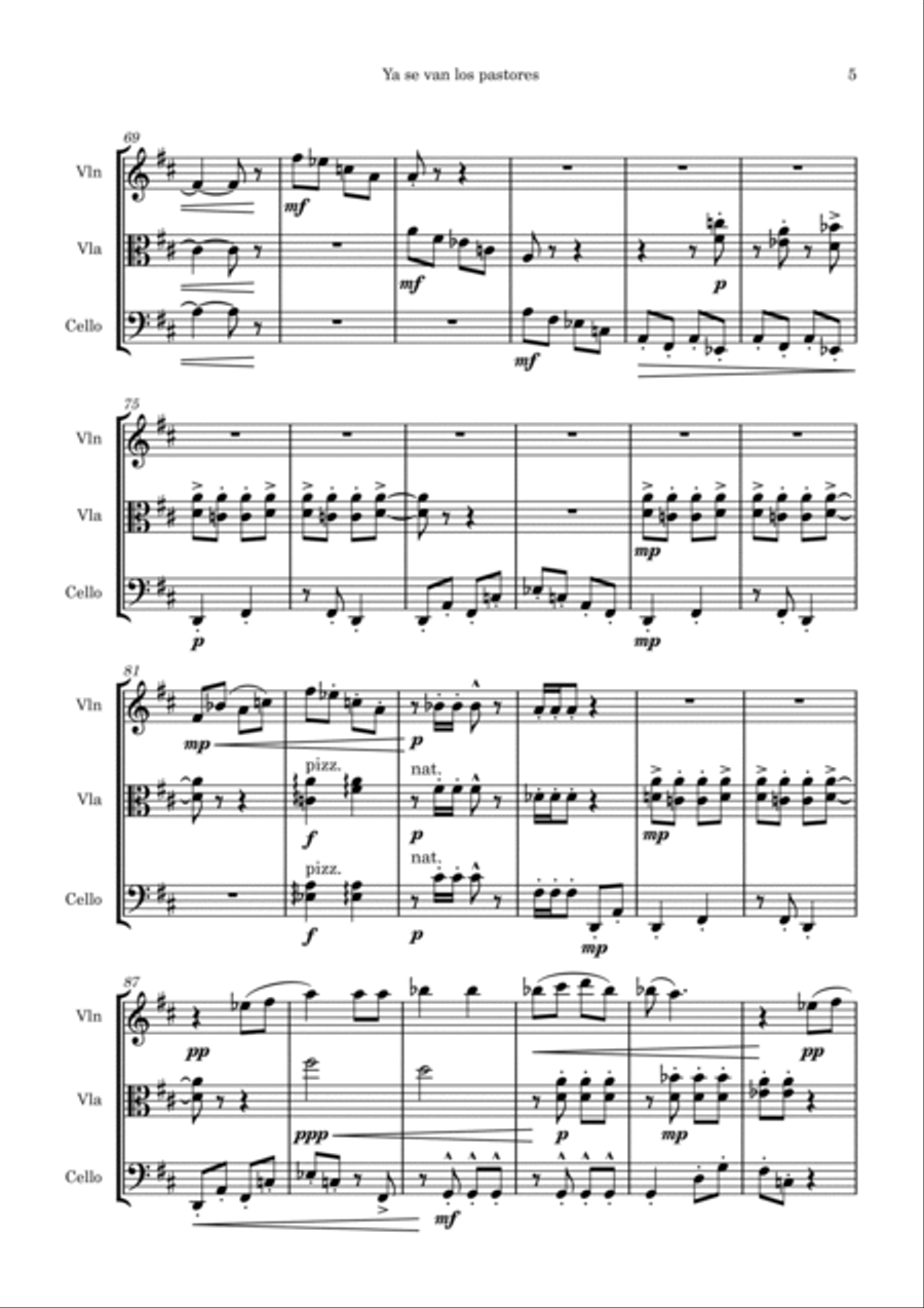Melodías populares españolas para trío de cuerdas String Trio scores gallery preview page 5