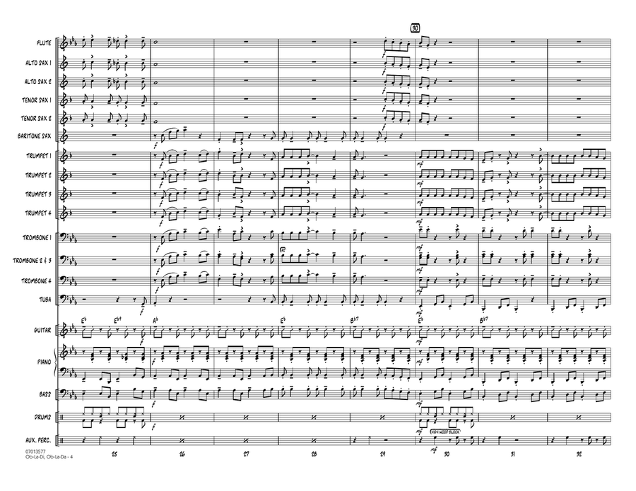 Ob-La-Di, Ob-La-Da (arr. John Berry) - Conductor Score (Full Score) Jazz Ensemble scores gallery preview page 4