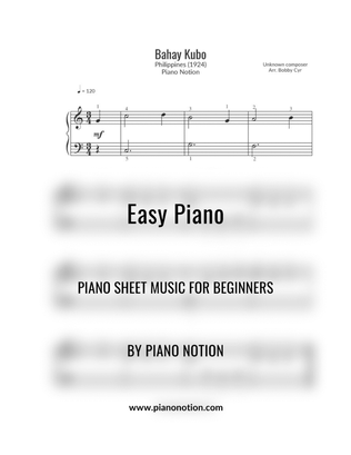 Bahay Kubo (Easy Piano Solo)