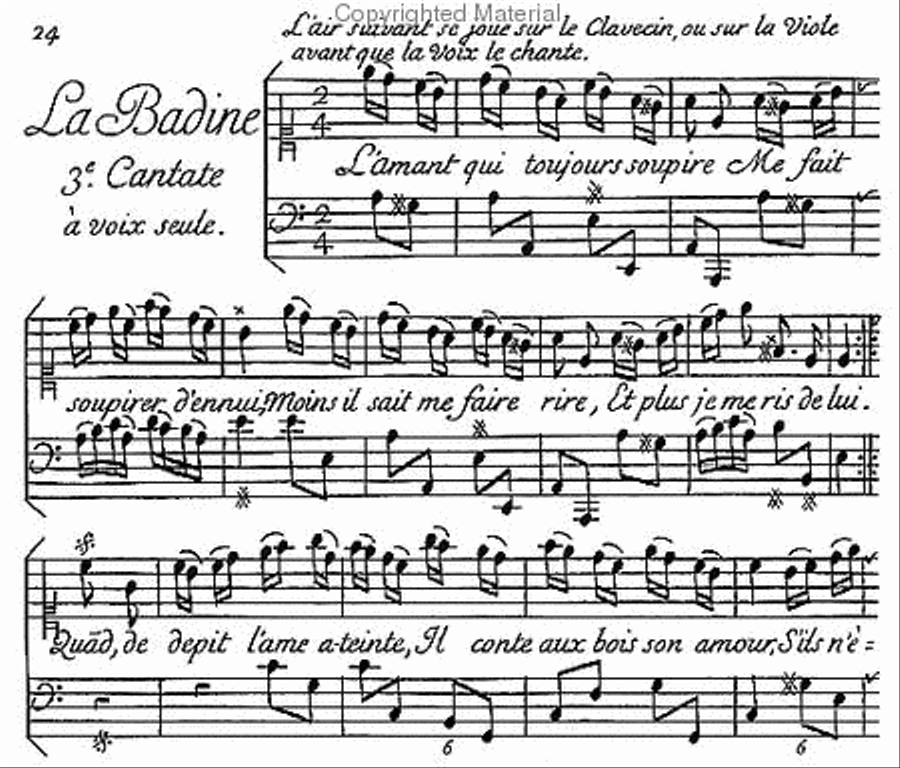 French cantatas for solo voice and with symphonie. Book I - after 1709 Flute scores gallery preview page 3