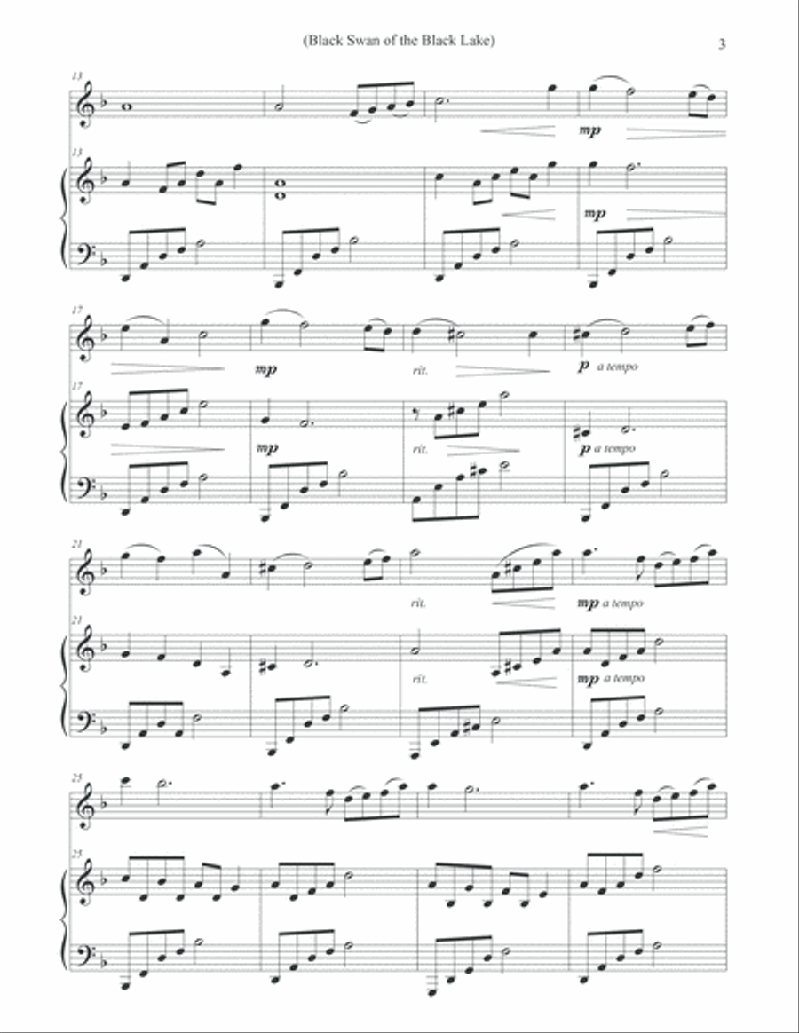Black Swan of the Black Lake (Solo Violin & Piano) Violin Solo scores gallery preview page 3