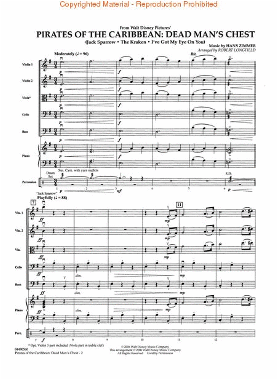 Pirates of the Caribbean – Dead Man's Chest String Orchestra scores gallery preview page 2