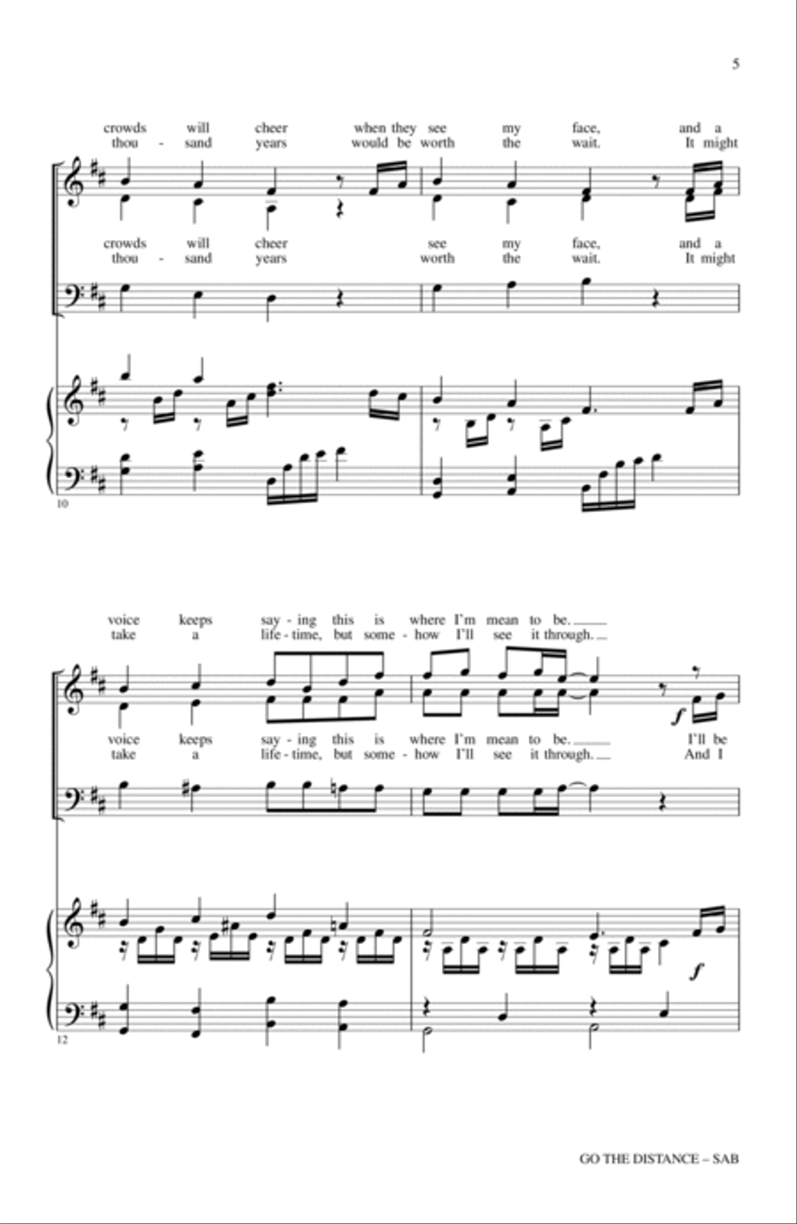 Go The Distance (from Hercules) (arr. John Leavitt) 3-Part scores gallery preview page 3