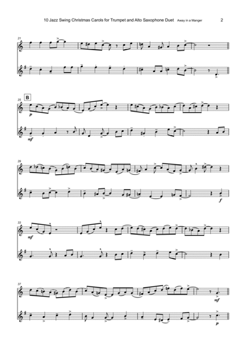 10 Jazz Swing Carols for Trumpet and Alto Saxophone Duet