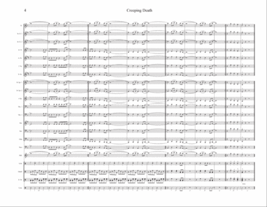 Creeping Death Marching Band scores gallery preview page 4