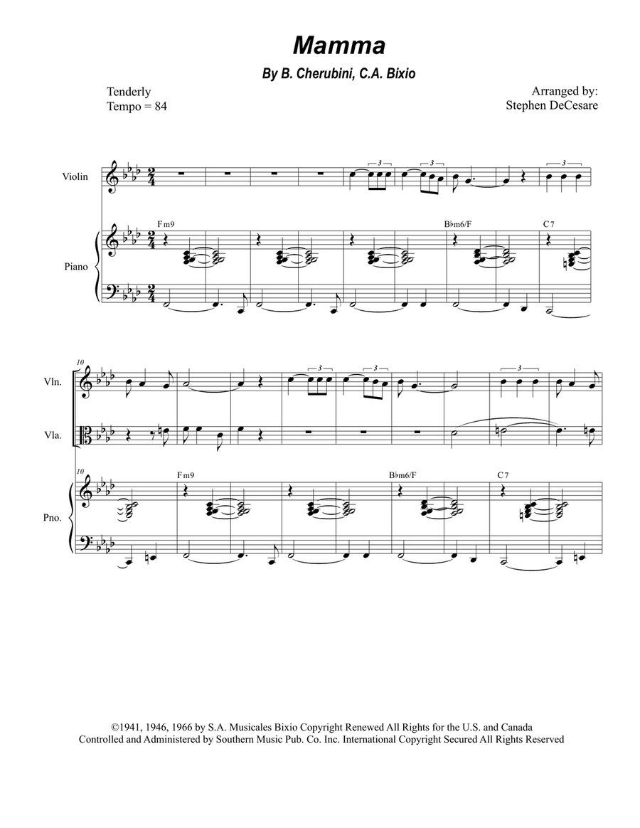 Mama (mamma) String Duet scores gallery preview page 1