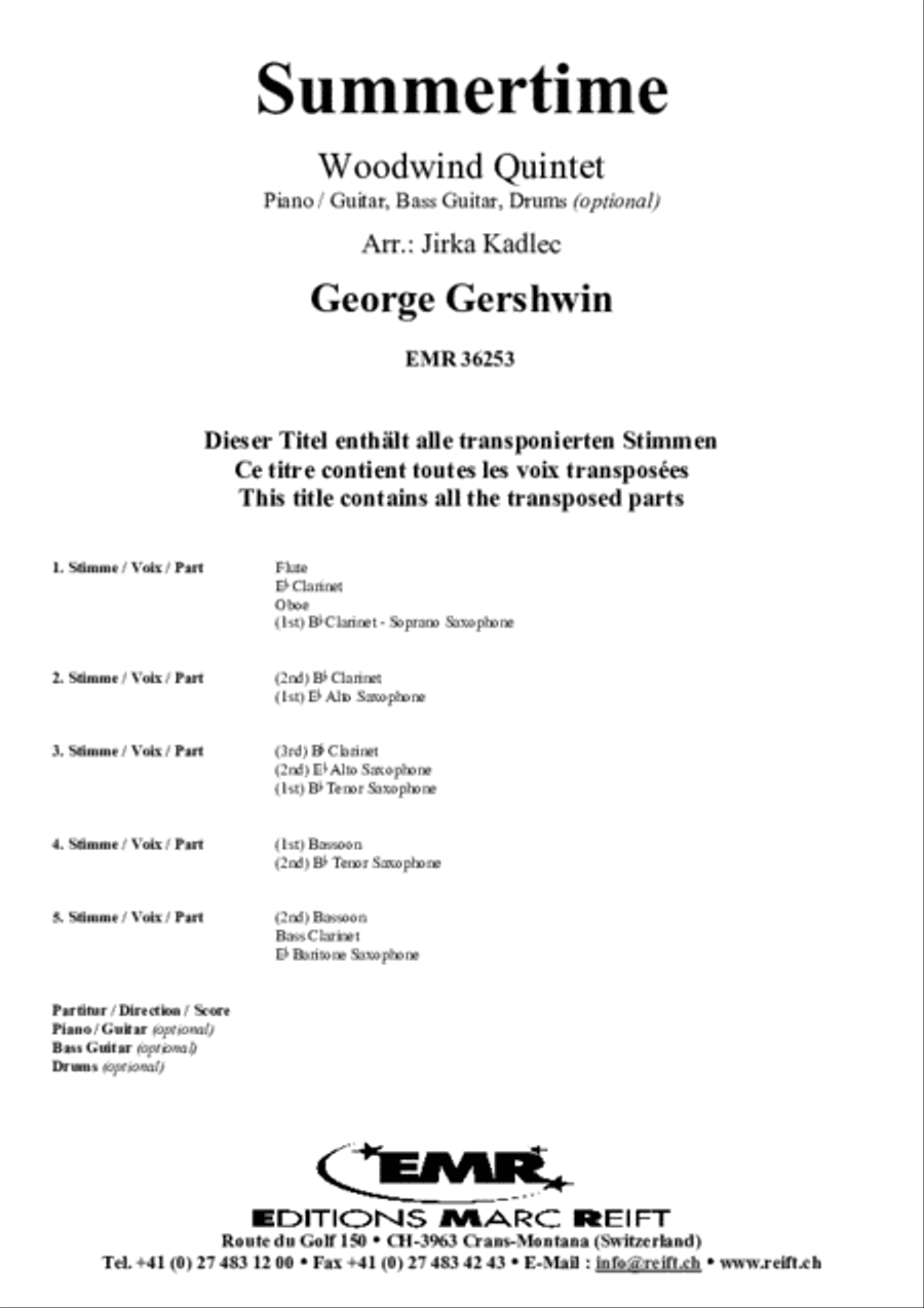 Summertime Woodwind Quintet scores gallery preview page 2