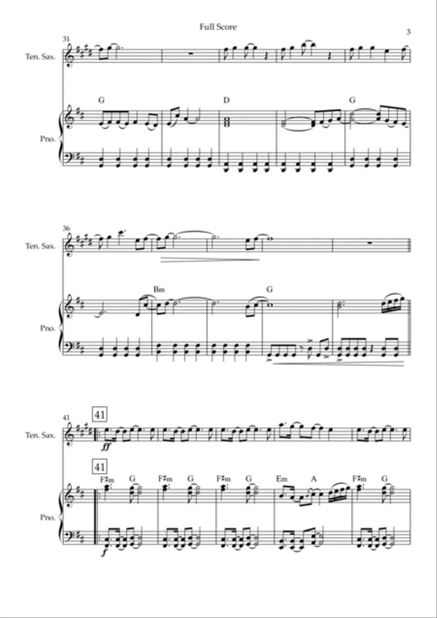 Without You Without You Tenor Saxophone scores gallery preview page 3