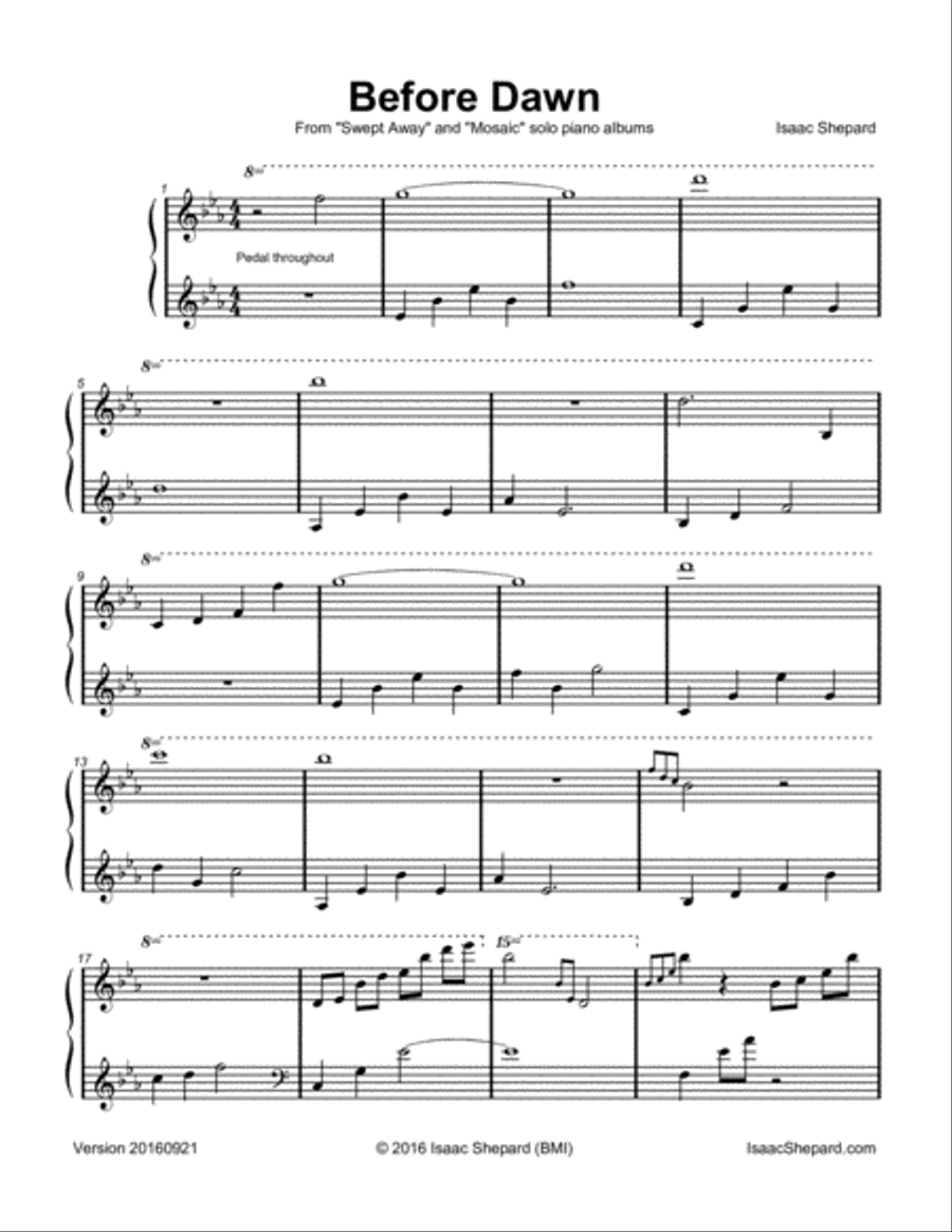 Before Dawn Piano Solo scores gallery preview page 2