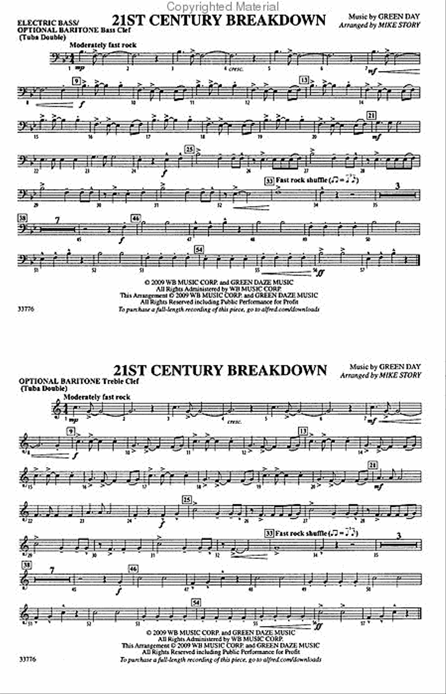 Green Day: 21st Century Breakdown Marching Band scores gallery preview page 5