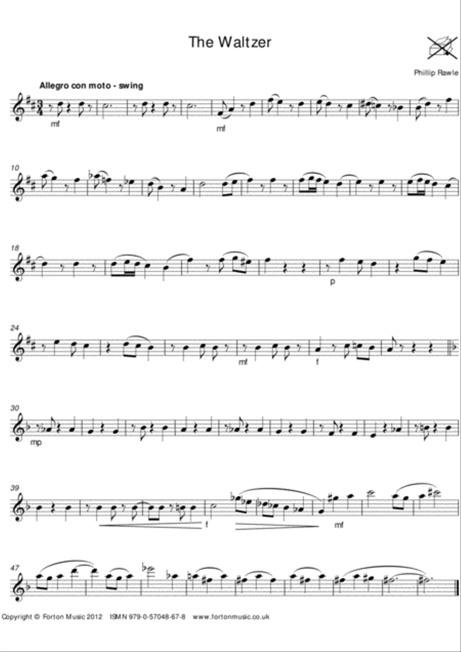The Waltzer and One Four All Saxophone scores gallery preview page 6