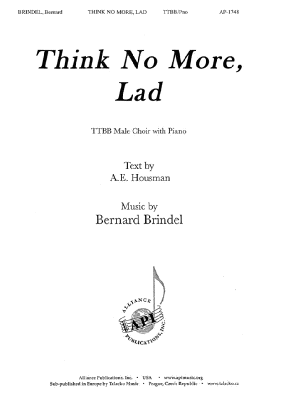 Think No More, Lad TTBB scores gallery preview page 1