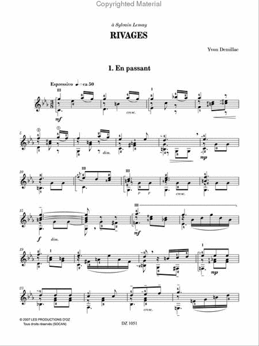 Rivages Classical Guitar scores gallery preview page 2