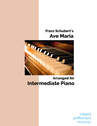 Book cover for Schubert's Ave Maria arranged for intermediate piano