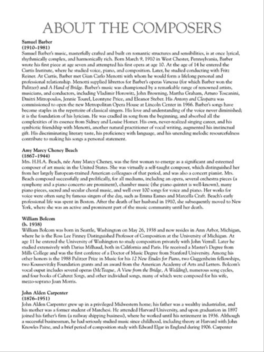The G. Schirmer Collection of American Art Song – 50 Songs by 29 Composers Voice Solo scores gallery preview page 5