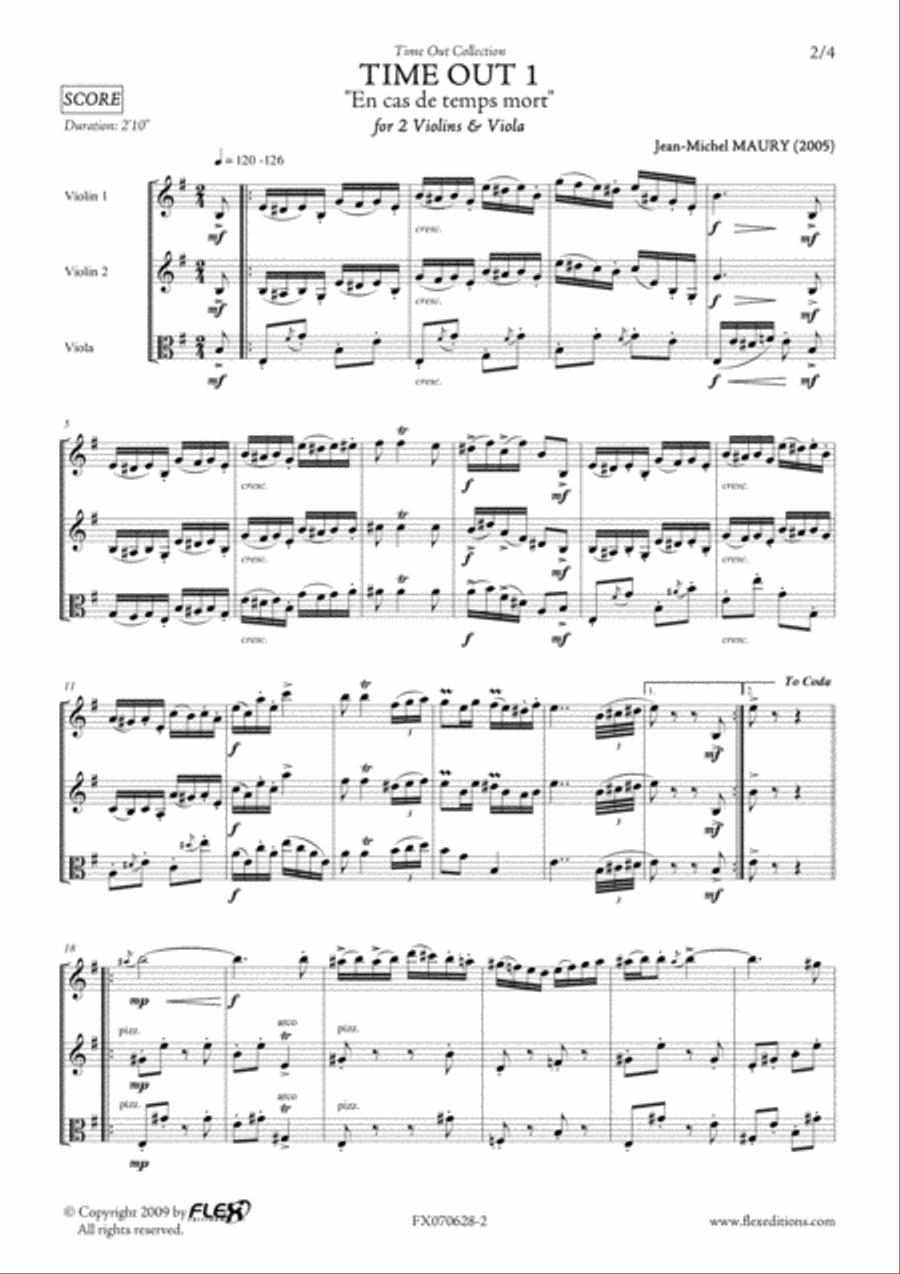 Time Out 1 Viola scores gallery preview page 2
