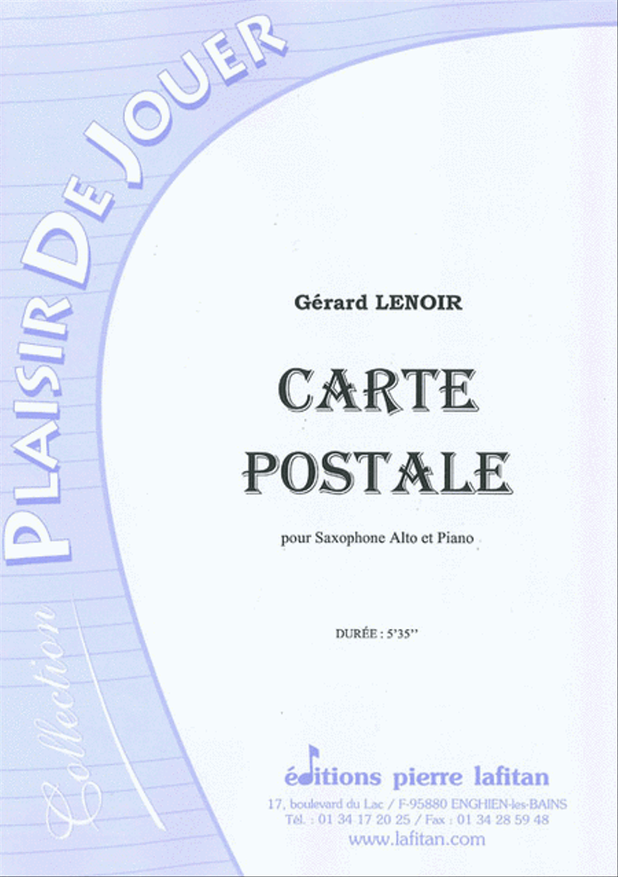 Carte Postale Carte Postale Alto Saxophone scores gallery preview page 1