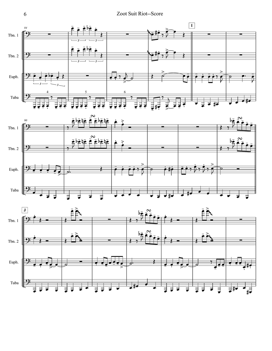 Zoot Suit Riot Zoot Suit Riot Brass Ensemble scores gallery preview page 6
