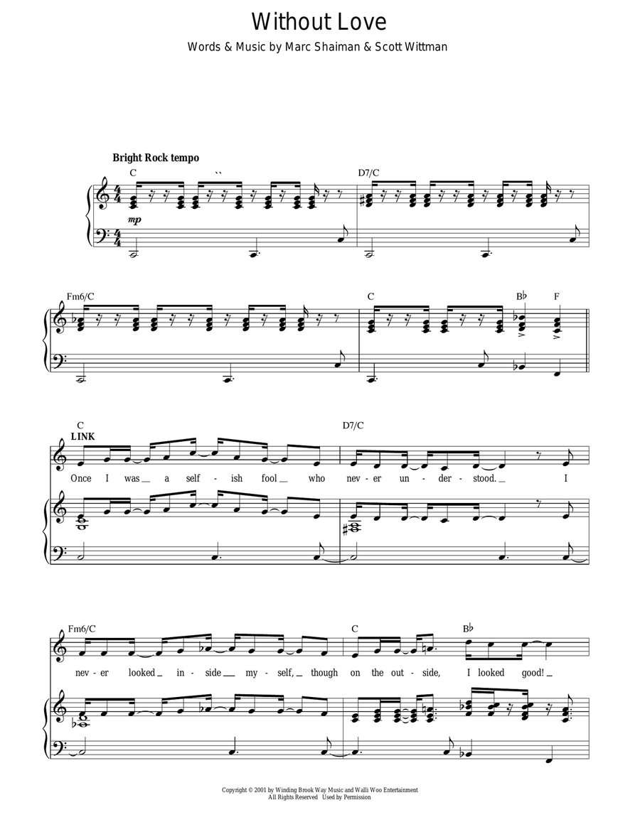 Without Love (from Hairspray) Acoustic Guitar scores gallery preview page 1