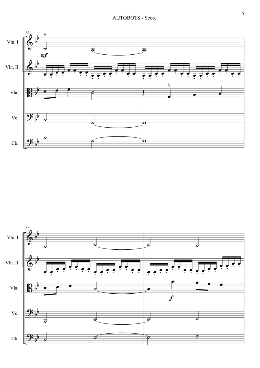 Autobots String Orchestra scores gallery preview page 5