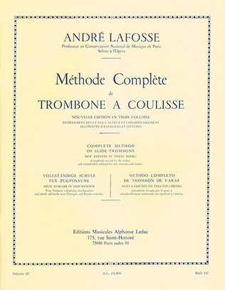 Book cover for Methode Complete De Trombone A Coulisse Volume 3/3