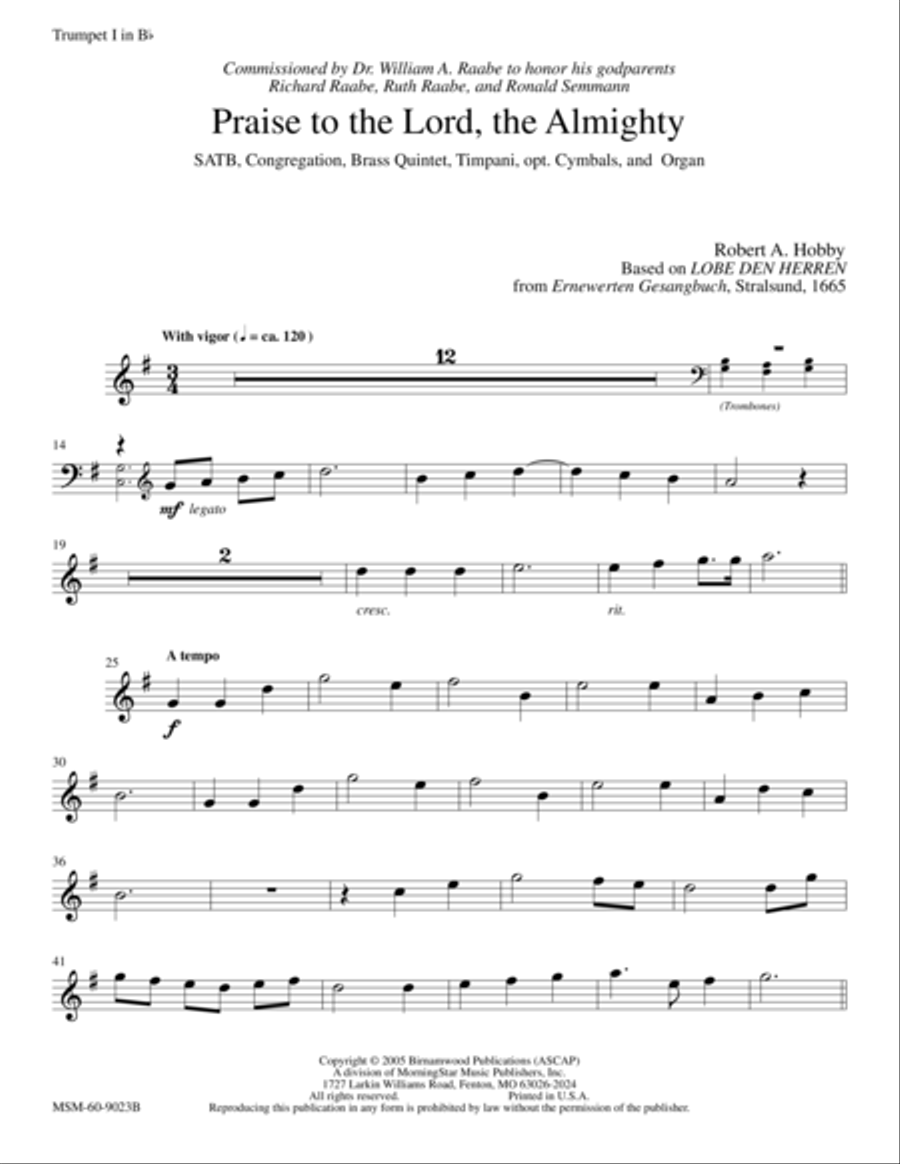 Praise to the Lord the Almighty Choir scores gallery preview page 1