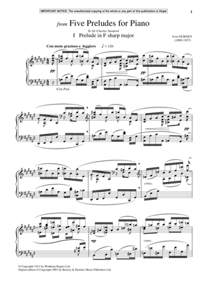 Five Preludes For Piano, I. Prelude In F-Sharp Major