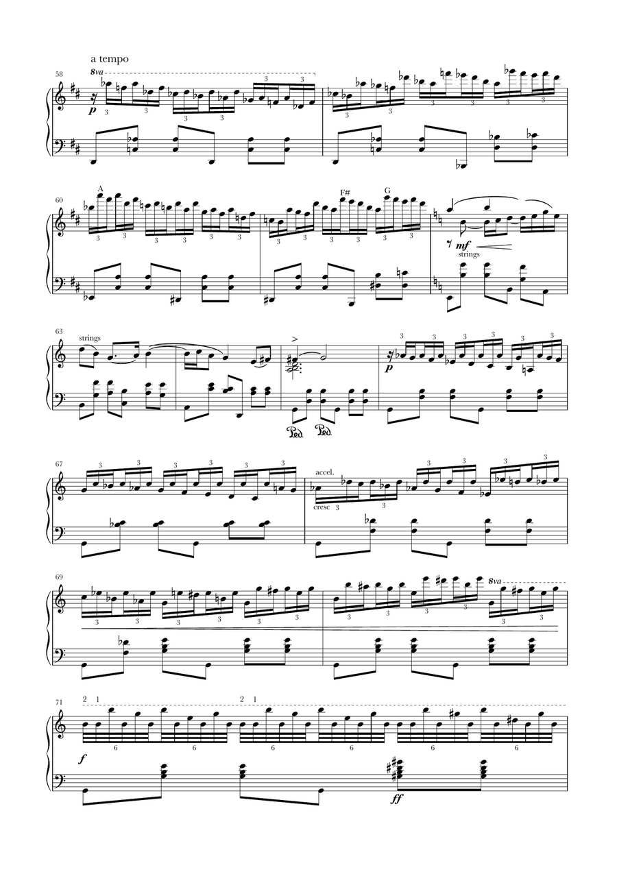 Ravel Piano Concerto 2nd Movement Piano Solo scores gallery preview page 3